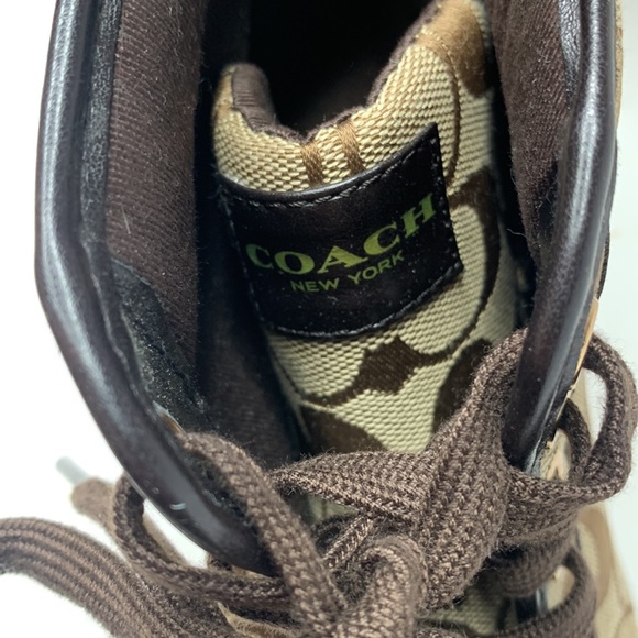 Coach Rebecca signature brown canvas high top sneakers NIB - Picture 7 of 11